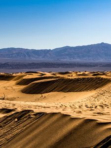 Preview wallpaper desert, sand, rocks, mountains