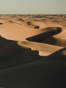 Preview wallpaper desert, sand, shadows, dunes