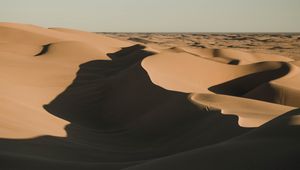 Preview wallpaper desert, sand, shadows, dunes