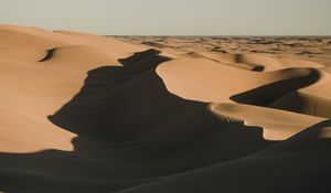 Preview wallpaper desert, sand, shadows, dunes