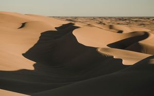 Preview wallpaper desert, sand, shadows, dunes