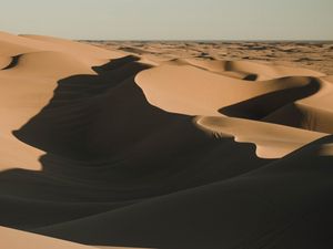 Preview wallpaper desert, sand, shadows, dunes