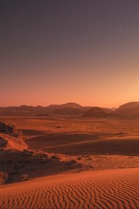 Preview wallpaper desert, sand, stars, sky, night