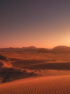 Preview wallpaper desert, sand, stars, sky, night