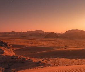 Preview wallpaper desert, sand, stars, sky, night