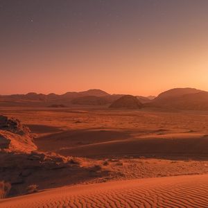 Preview wallpaper desert, sand, stars, sky, night