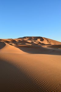 Preview wallpaper desert, sand, traces, dunes, sky