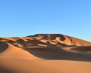 Preview wallpaper desert, sand, traces, dunes, sky