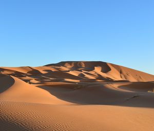Preview wallpaper desert, sand, traces, dunes, sky