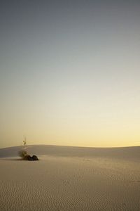 Preview wallpaper desert, sand, traveler, evening, decline