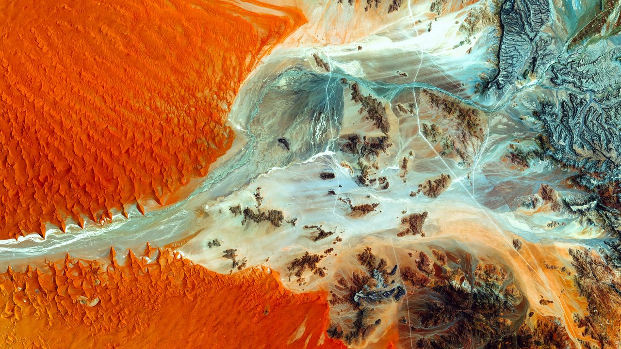 Wallpaper desert, sand, view from above, namib, africa