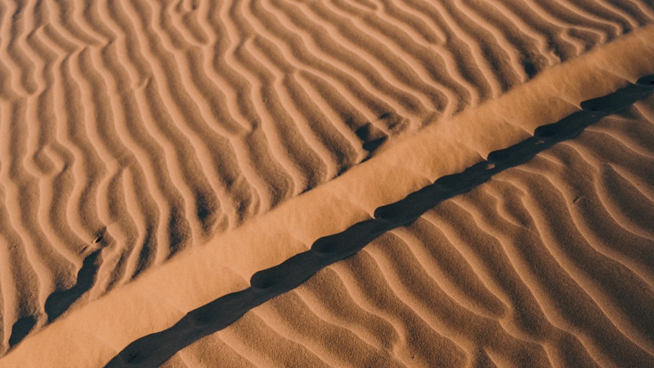 Wallpaper desert, sand, waves, relief