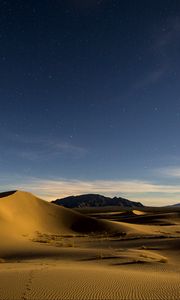 Preview wallpaper desert, sands, dunes, starry sky