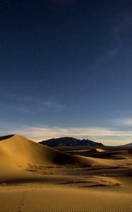 Preview wallpaper desert, sands, dunes, starry sky