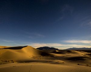 Preview wallpaper desert, sands, dunes, starry sky