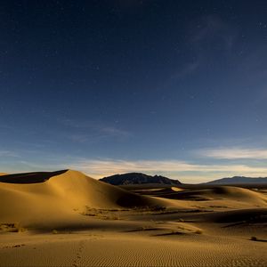 Preview wallpaper desert, sands, dunes, starry sky