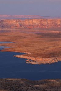 Preview wallpaper desert, sea, canyons, land, coast