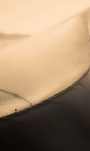 Preview wallpaper desert, silhouette, aerial view, dunes, sand