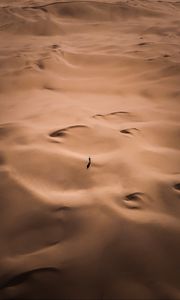 Preview wallpaper desert, silhouette, alone, aerial view, sand