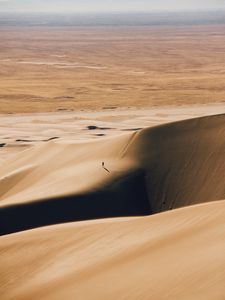 Preview wallpaper desert, silhouette, dunes, relief