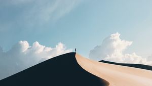 Preview wallpaper desert, silhouette, lonely, sand