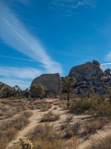 Preview wallpaper desert, stones, grass