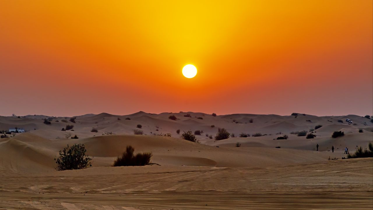 Wallpaper desert, sunset, dunes, sand