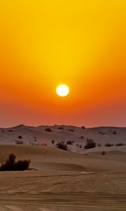 Preview wallpaper desert, sunset, dunes, sand