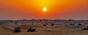 Preview wallpaper desert, sunset, dunes, sand