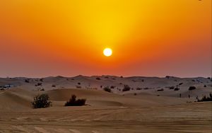 Preview wallpaper desert, sunset, dunes, sand