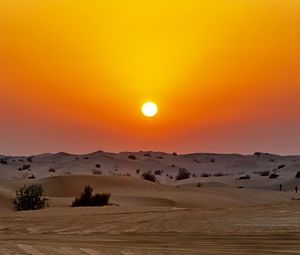 Preview wallpaper desert, sunset, dunes, sand