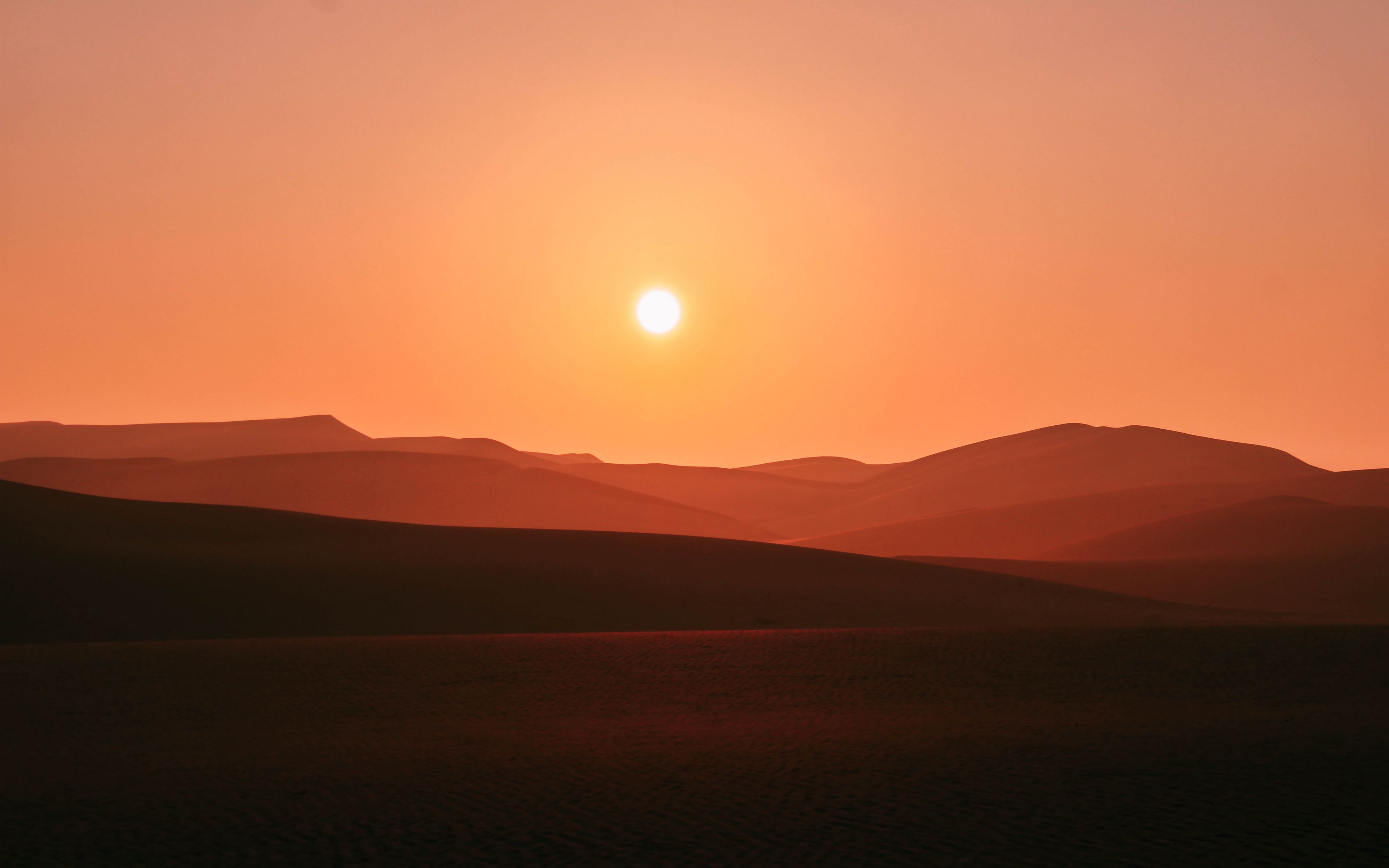 Download Wallpaper 3840x2400 Desert Sunset Hills Sand Dusk 4k Ultra