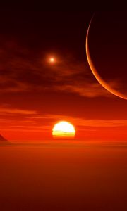 Preview wallpaper desert, sunset, sun, landscape