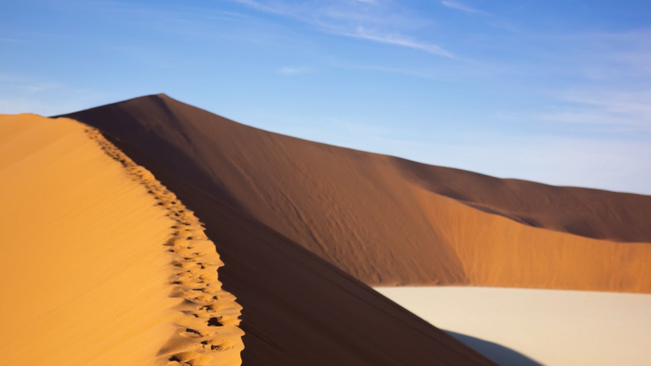 Wallpaper desert, trace, dunes