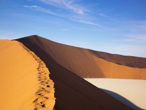 Preview wallpaper desert, trace, dunes