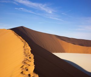 Preview wallpaper desert, trace, dunes