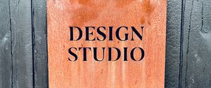 Preview wallpaper design studio, inscription, boards, words