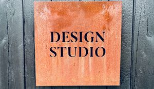 Preview wallpaper design studio, inscription, boards, words