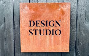 Preview wallpaper design studio, inscription, boards, words