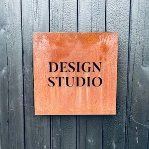 Preview wallpaper design studio, inscription, boards, words