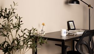 Preview wallpaper desk, lamp, chair, interior