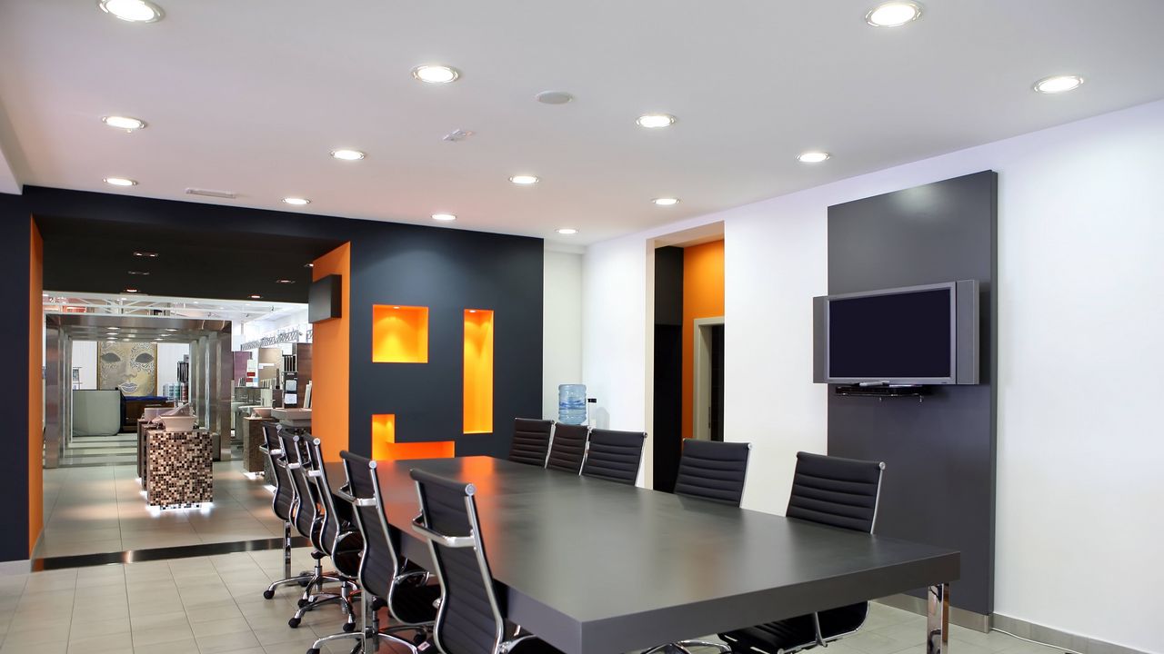 Wallpaper desk, office chair, design, meeting