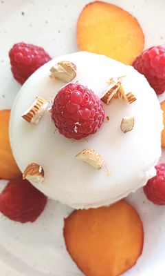 240x400 Wallpaper dessert, berries, almonds, fruit, sweet