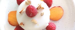 Preview wallpaper dessert, berries, almonds, fruit, sweet