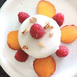 Preview wallpaper dessert, berries, almonds, fruit, sweet