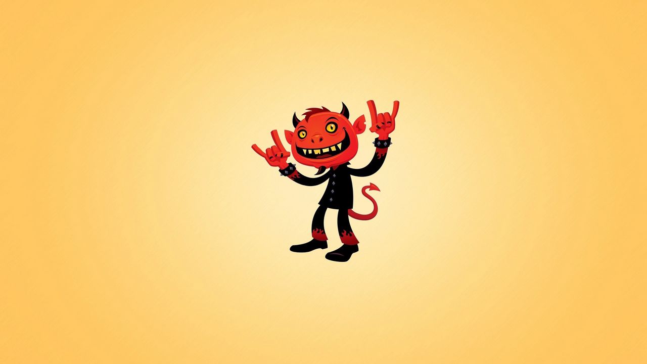 Wallpaper devil, drawing, red