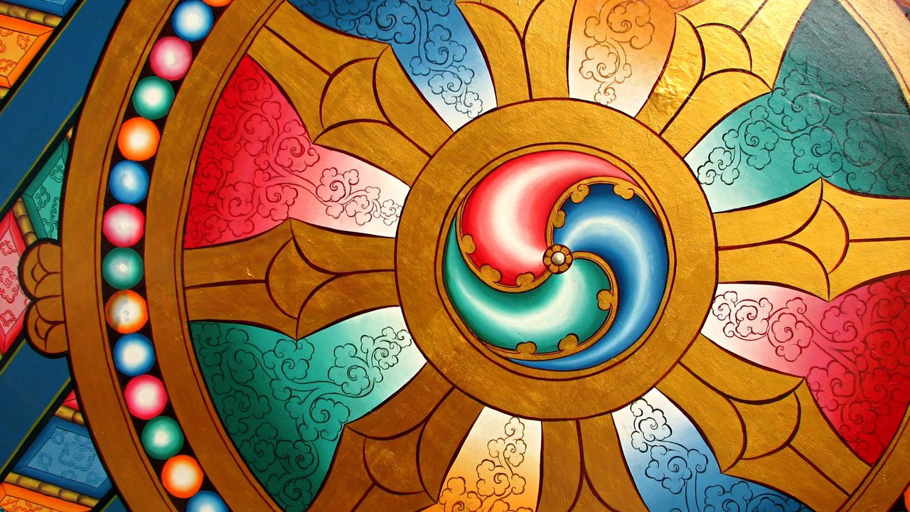 Wallpaper dharma, wheel, chakra, buddhism