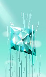 Preview wallpaper diamond, geometric, deer, art, branches, minimalistic