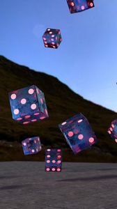 Preview wallpaper dice, 3d, flying