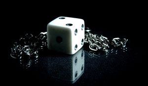 Preview wallpaper dice, chain, metal, shadow